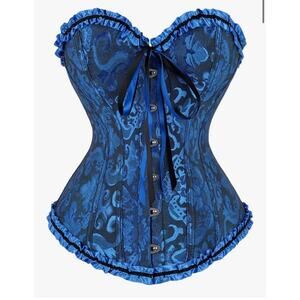 Lace Corset Top Sexy Lace Up Bustier L Jacquard Body Shaper Steampunk Goth